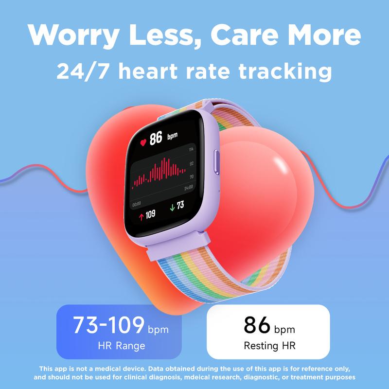 BIGGERFIVE Kids Smart Watch No APP No Phone Needed, with Pedometer,Step Counter,Heart Rate, Sleep Monitor, IP68 Waterproof, Puzzle Games Fitness Tracker for Girls Boys Kids