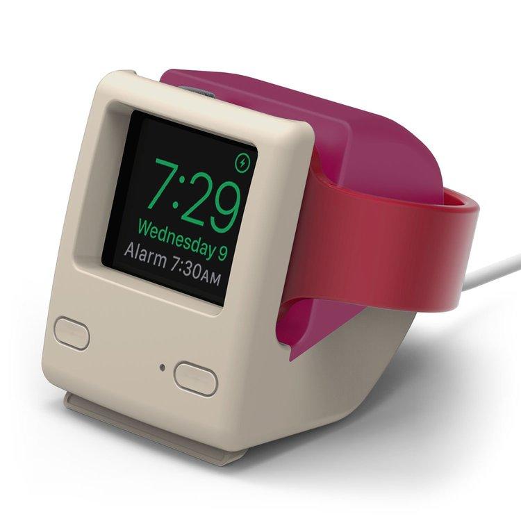 W4 Charging Stand for Apple Watch Series 1-9 - Retro Design, Durable Silicone Charger Accessory [2 Colors]