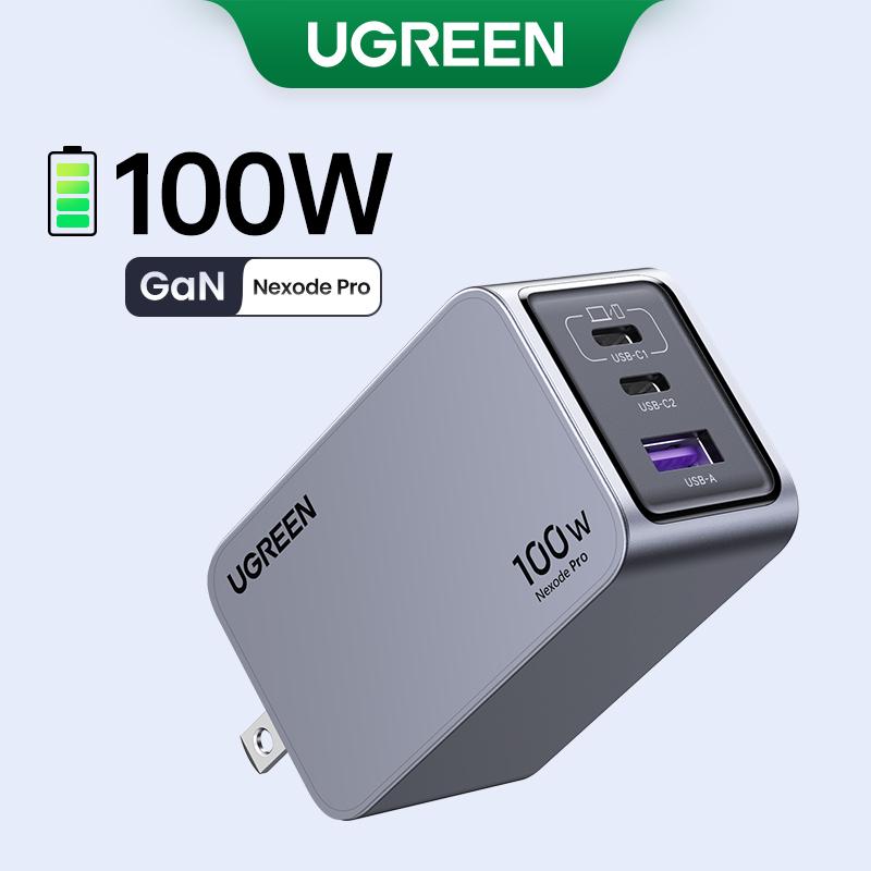 UGREEN GaN 100W 2 USB-C 1 USB-A Fast Charger Adapter for Laptop Tablet Cellphones Support SFC 2.0 SAMSUNG 45W Fast Charger