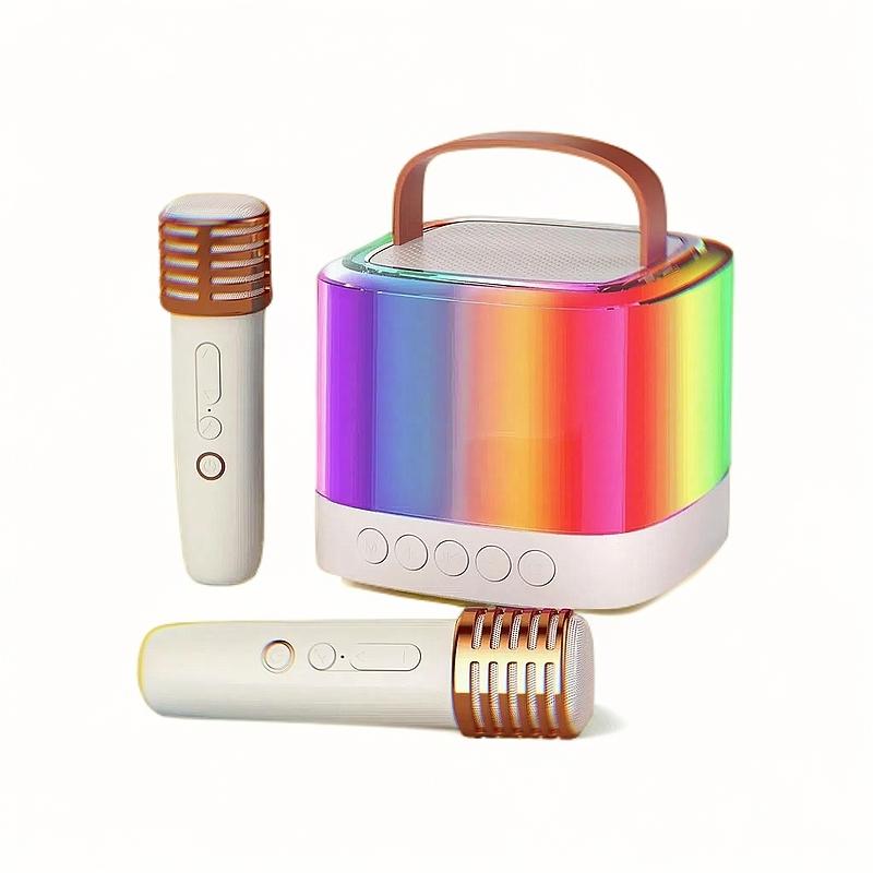 Mini karaoke machine for all ages with 2 wireless microphones portable speakers and LED lights. Ideal Christmas gift for 5-12 year olds for birthdays and ... Audio Smartphone