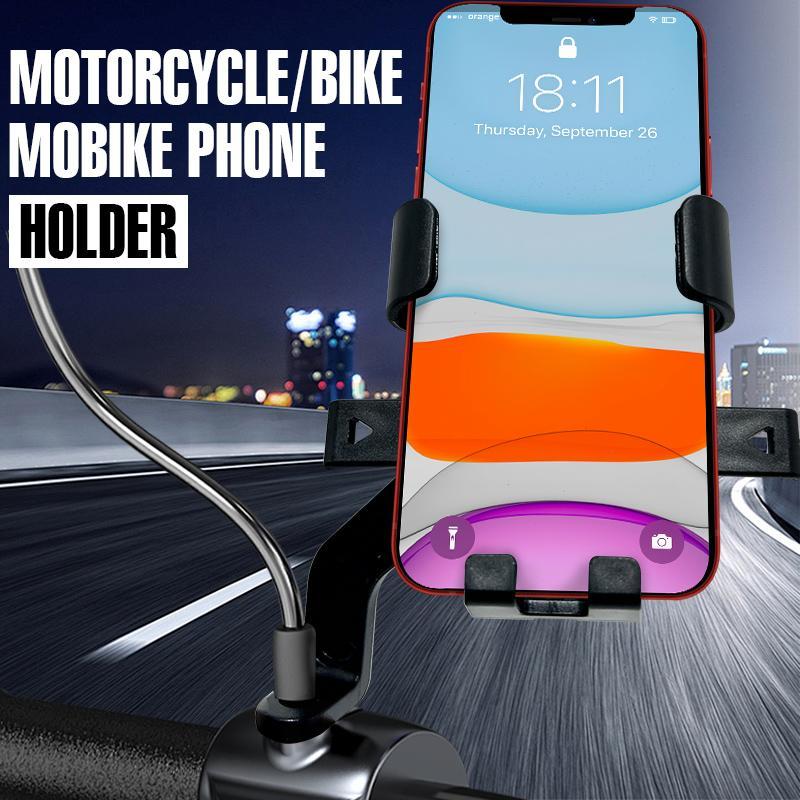 Motorcycle Phone Holder, Vehicle Rear View Mirror Mounted Phone Stand, Universal Mobile Phone Holder Stand for Electric Vehicle, Bicycle, Motorbike