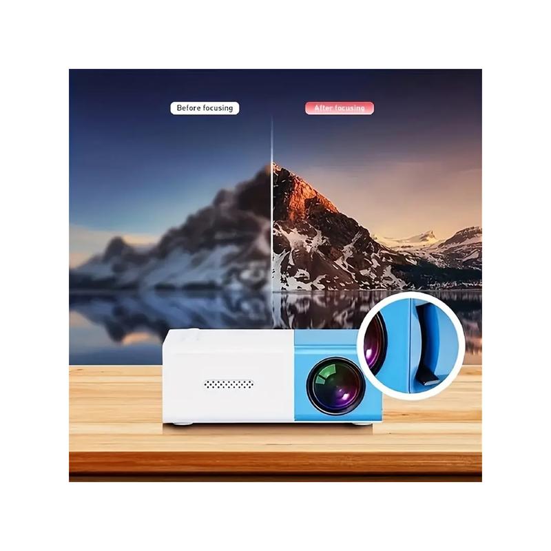 Compact 3000+ Lumens HD Mini Projector - Vivid 3D Visuals, Wide Compatibility, With Convenient Home Theater Remote