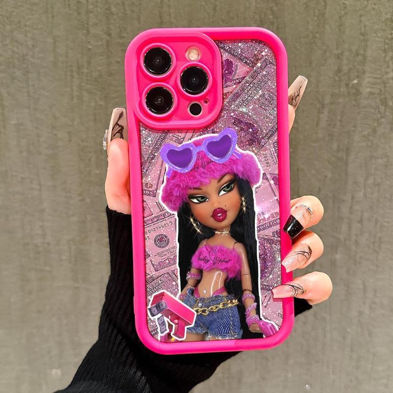 Fashionable Barbie Pattern Phone Case, Shockproof Phone Protective Cover, Phone Accessories Compatible with iPhone 11 12 13 14 15 Pro Max