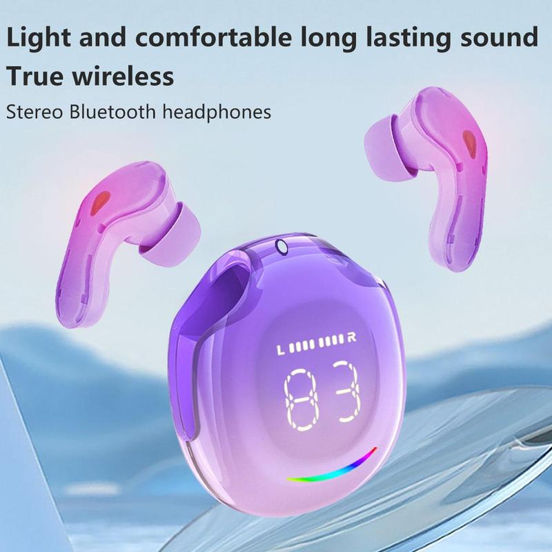 Wireless Earphone, In-ear Design Earphone with Digital Display Charging Case, Long Standby Earbuds for Sports & Gaming