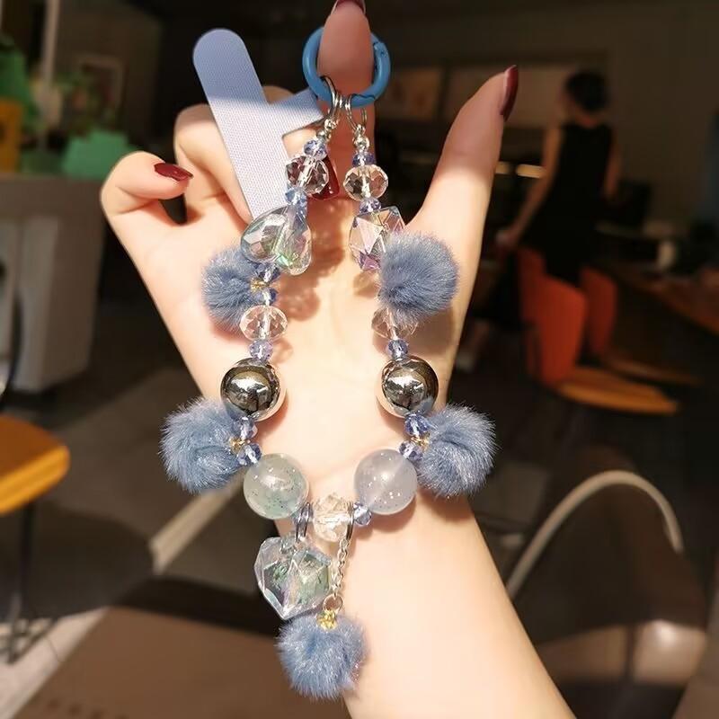 Cute Ball Beaded Phone Chain, 1 Count Fashionable Short Phone Lanyard, Mobile Phone Decoration Accessories for Women & Girls