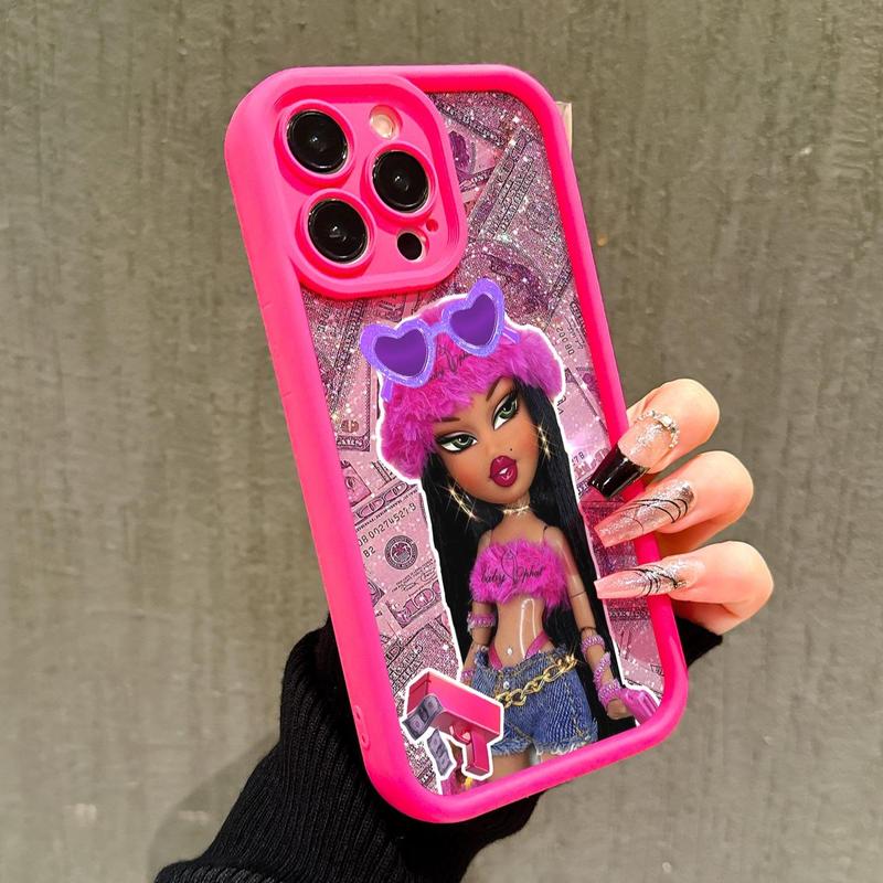 Fashionable Barbie Pattern Phone Case, Shockproof Phone Protective Cover, Phone Accessories Compatible with iPhone 11 12 13 14 15 Pro Max