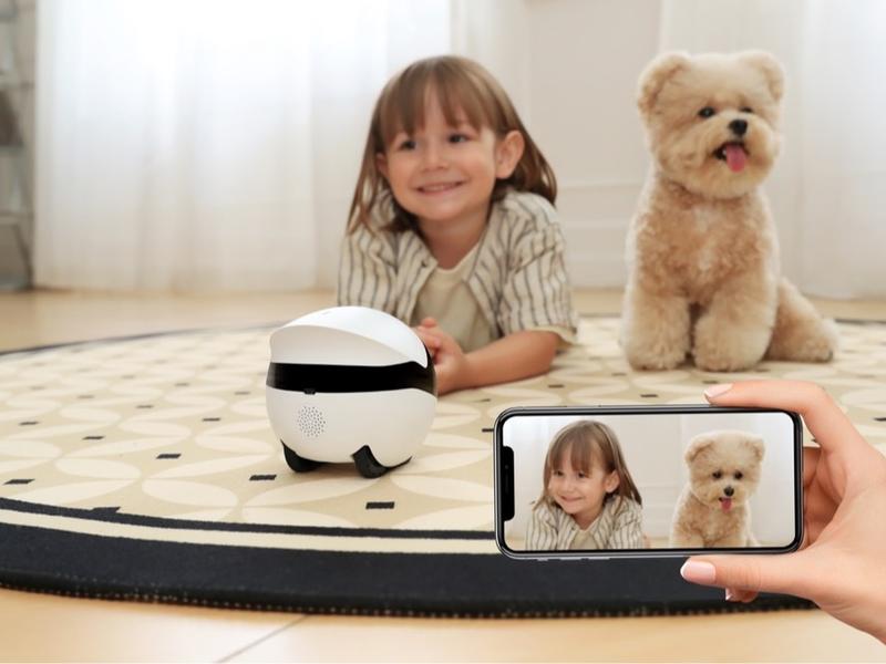 Enabot Ebo ROLA Mini 2K Camera Robot: Moving Pet Camera, Up to 25 Days Battery Life, Built-in Call Button, Two-Way Audio