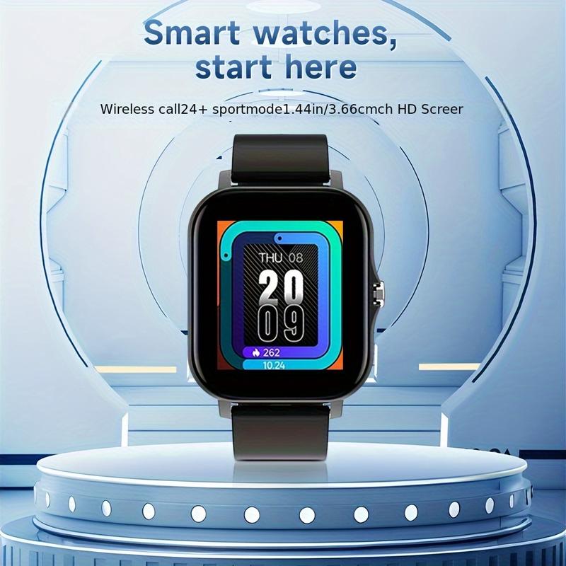 Stylish 1.44-Inch Smart Watch with Wireless Call, Multiple Sport Mode, Remind of Long-Time Sitting, Weather Forecast and Message Notification-Suitable for Android and iPhone, Perfect Gift for Unisex