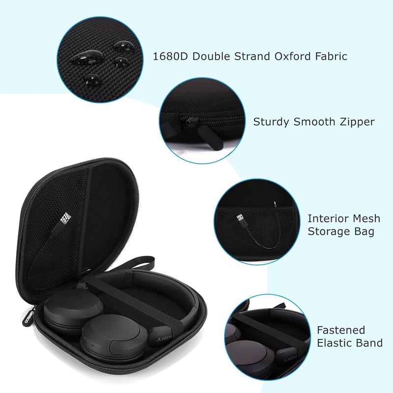 Headphone Case Compatible with  Tune 510BT 520BT 500BT with  WH-CH520 510, Ultra-Thin Hard Shell Headphone Case for On Ear Headphones, Travel Carrying Case Headset Protect Case