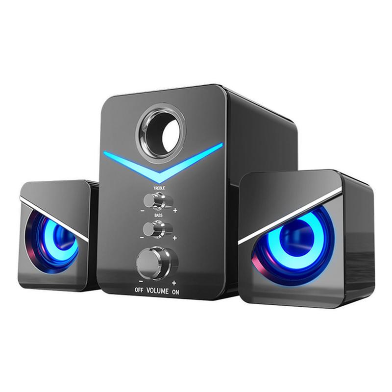 Computer speaker, USB powered, with 3-inch subwoofer and dual 2-inch tweeters, 3.5mm auxiliary audio input gaming speaker