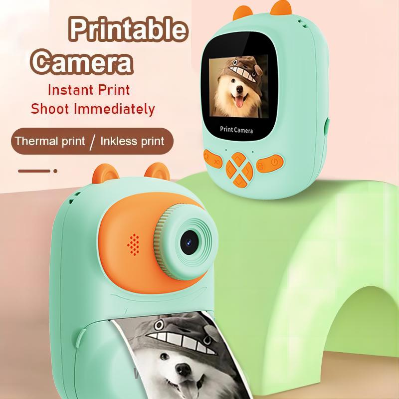 Instant Camera for Kids, Thermal Printing, Creative Christmas and Birthday Gift, HD Color Screen, 32G Memory, Fast Photo Printing, Educational Children's Toy Camera, For All Ages