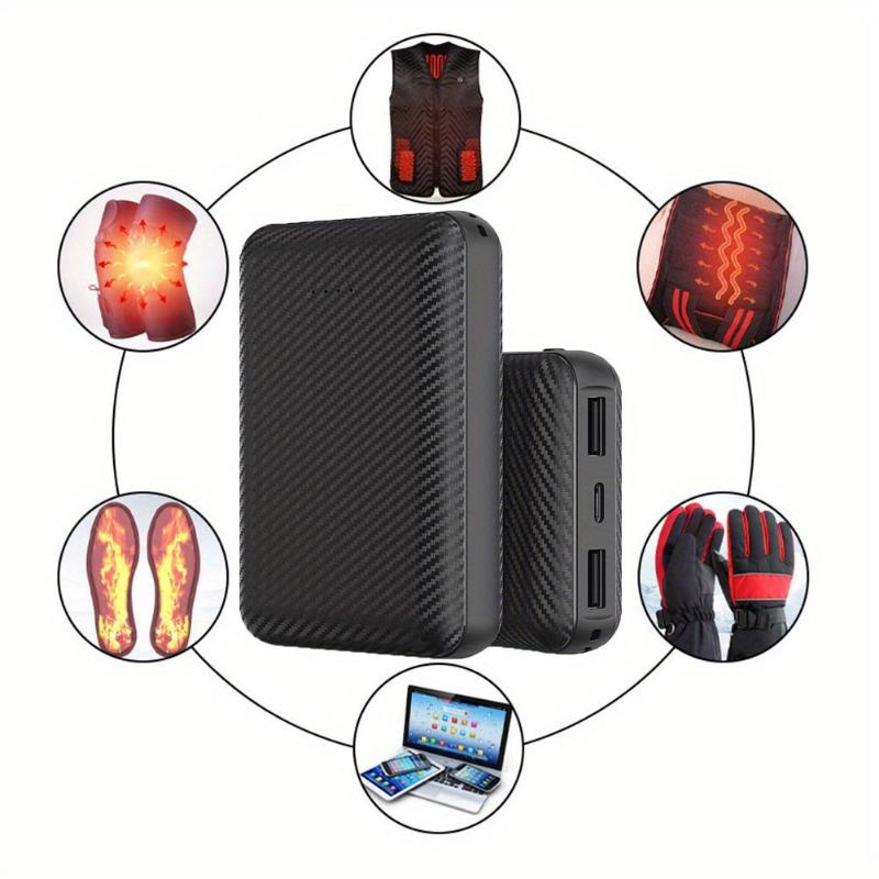 20000mAh Power Bank Heated Vest 5V 3A Output Power Bank Heated Jacket Battery Charger External Battery Winter Heated Scarf Socks Power Bank