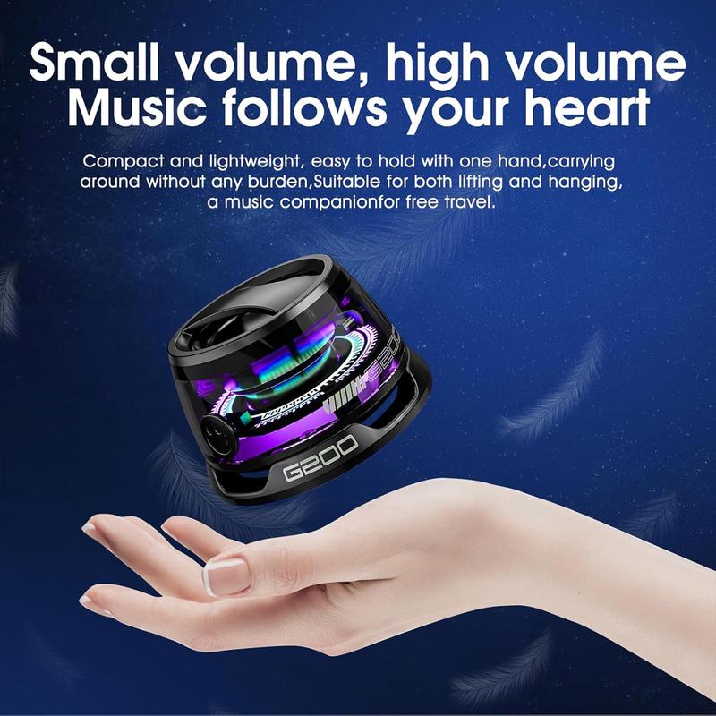 G200 Magnetic Bluetooth Speaker,Magnetic Mini Bluetooth Speaker, G200 5W mini Speakers Wireless with Bluetooth 5.3, RGB Light, Game Mode, 7H Playtime, Portable Phone Stand for iPhone, Travel, Golf Cart - Black Purple Christmas Gift