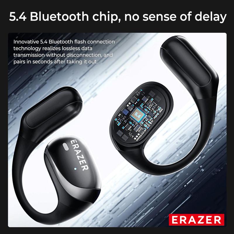 ERAZER AI Translation True Wireless Open Ear Earphones Headphones Support about 150 Languages Translation Touch Control Earphones Over Ear Wireless Headset Electronic Audio& Video Earbuds