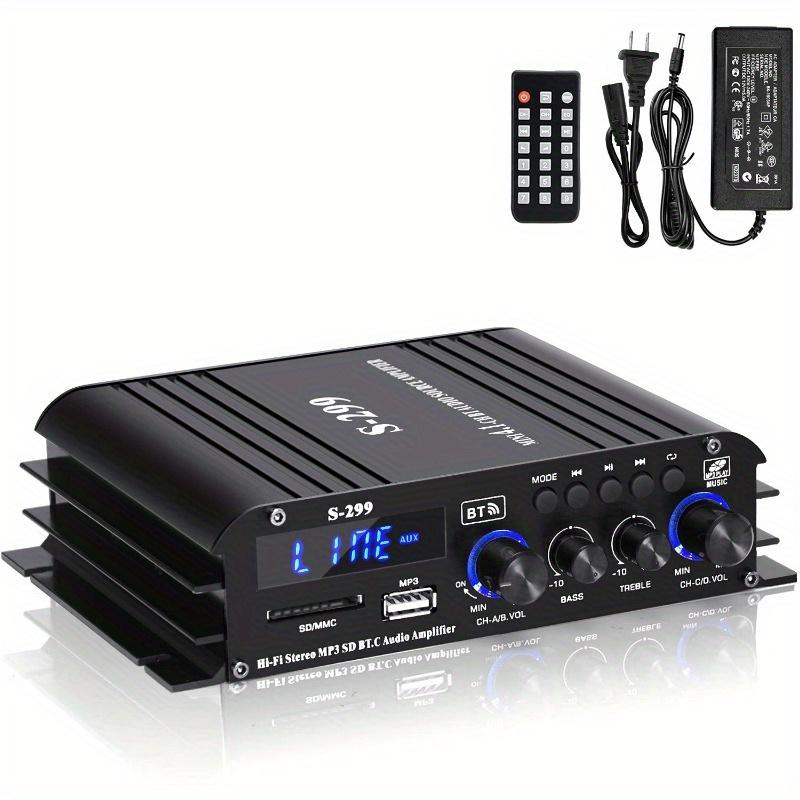 New Upgrade 4.1CH Mini Power Amplifier Audio Karaoke Home Theater Amplifiers Home Car Amplifier USB SD AUX Adapter Aluminum Noise Smartphone