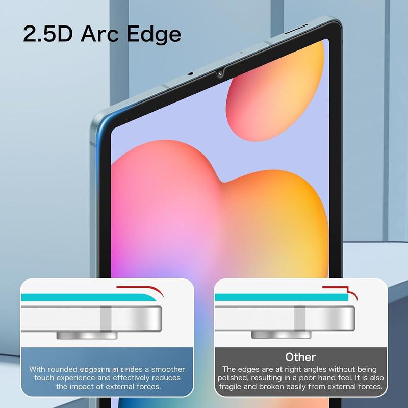 2 Pack Screen Protector for  Galaxy Tab S6 Lite 10.4 Inch 2024 2022 2020, 9H Tempered Glass Screen Protector, S Pen Compatible HD Clear Anti Scratch Bubble Free