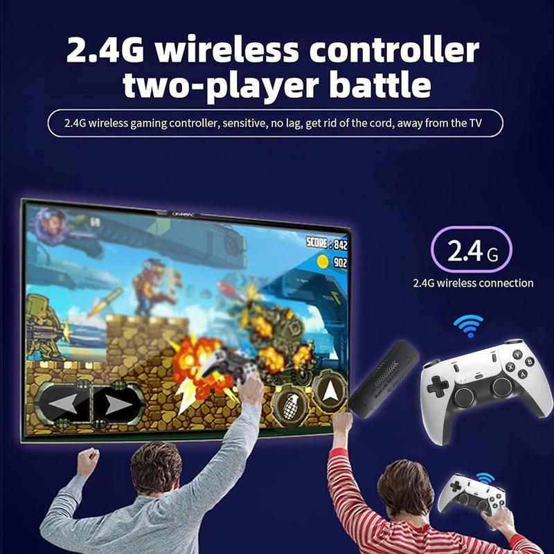 X2 retro game console, wireless controller,40000+ games, multiple emulators included, 4K HDMl output, built-in 128G card, with 2.4GHz wireless retro game console game controller