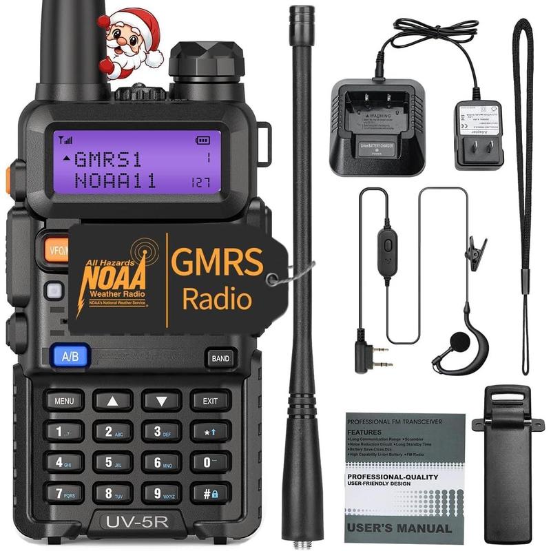 UV-5R GMRS Handheld Radio Long Range UV5R Walkie Talkies Rechargeable Two Way Radio,GMRS Repeater Capable,NOAA Weather Radio Walkie Talkie for Adults