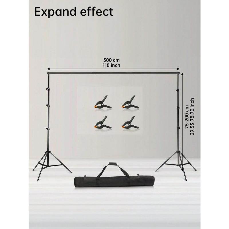 New Style Adjustable Black Photography Backdrop Stand, Without Backdrop Cloth, Photo Studio Props Shooting Support Set