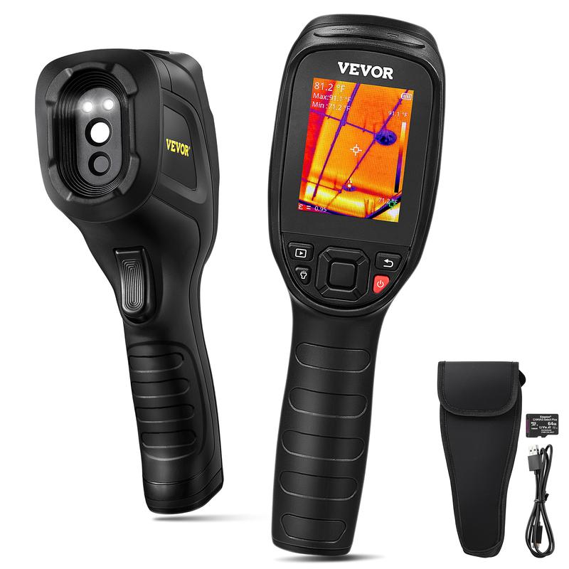 VEVOR Thermal Imaging Camera, 240x180 IR Resolution with 2MP Visual Camera, 20Hz Refresh Rate Infrared Camera with -4℉~1022℉ Temperature Range, 64G Built-in SD Card and Rechargeable Li-ion Battery Audio Cable