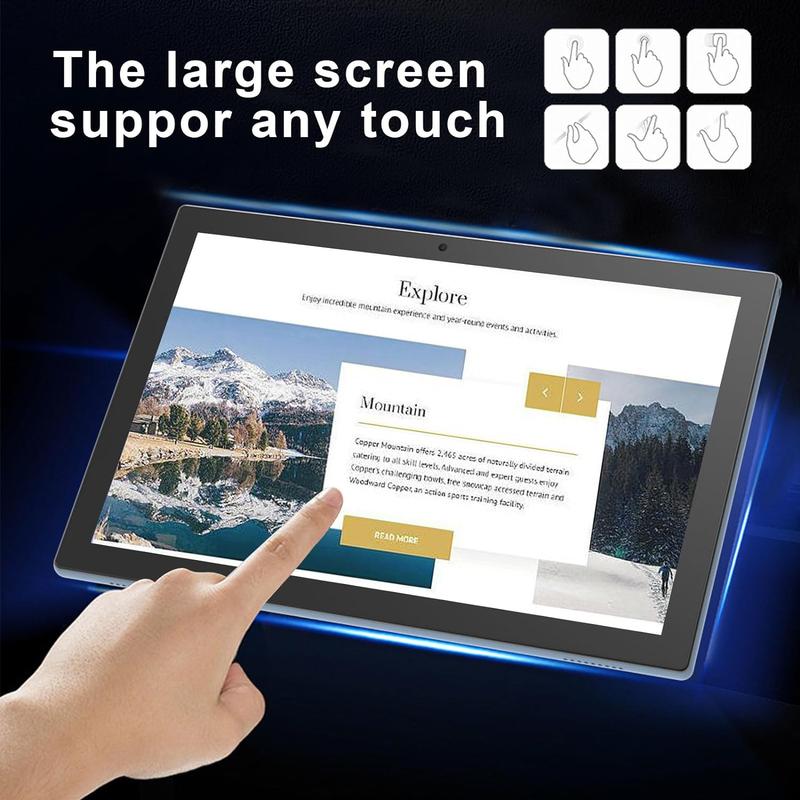 10 Inch  12 Tablet, Newest 2 in 1 Tablets, 4GB RAM+64GB ROM Quad-Core Processor, 1280*800 FHD Tableta with Keyboard Mouse Case Stylus Tempered Film, 8MP Dual Camera 6000mAh Battery 10