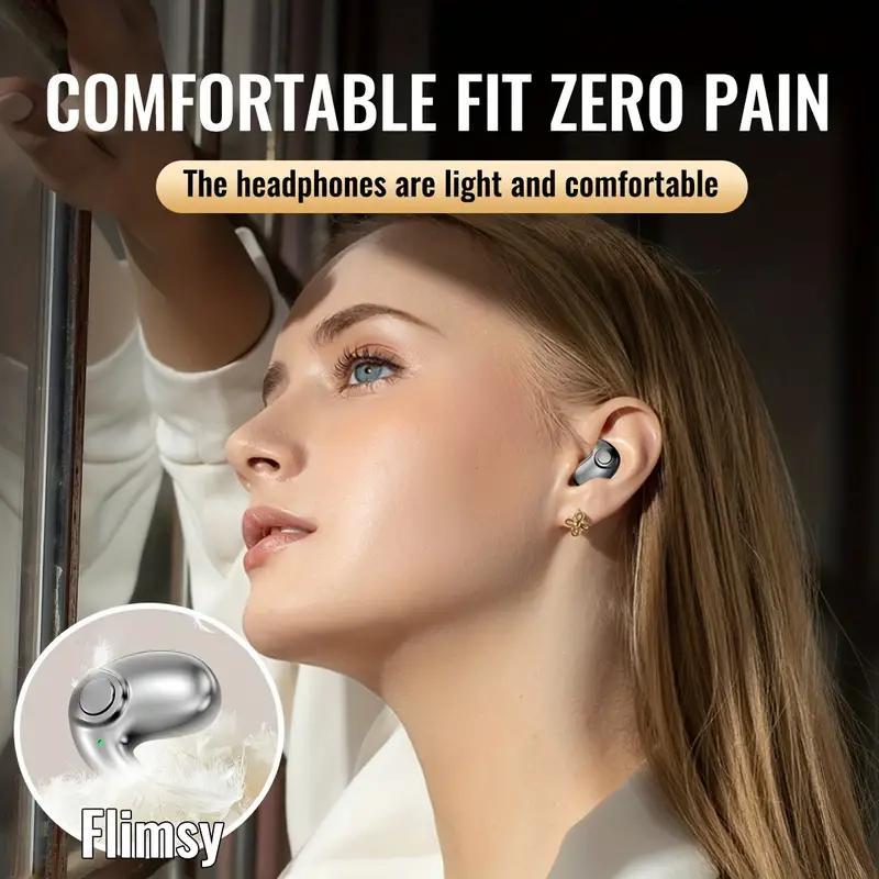 Wireless Headphones, Comfortable Micro-stealth Bluetooth-compatible Earphone, Mini Long-lasting High-definition Earbuds for Sleep, Ergonomic Gaming Headset, Wireless Earbuds for Running, Sports