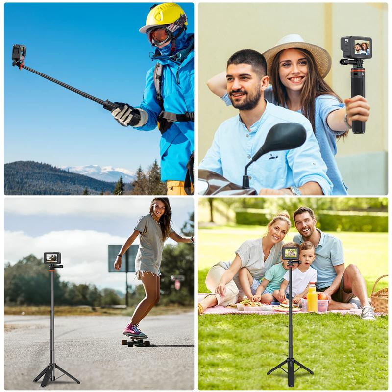 Handheld Extension Pole Selfie Stick for GoPro 12 11 10 9, Action Camera Selfie Stick, Phone Live Broadcast Anti-shake Tripod, Phone Accessories