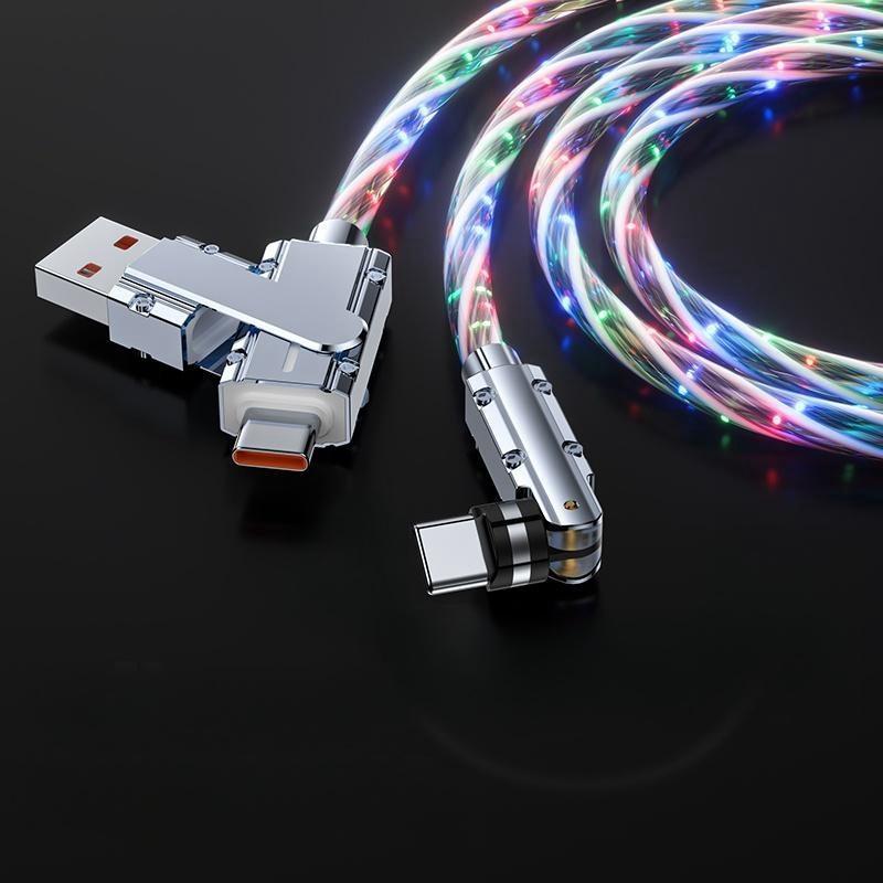 100W USB Type-C to Type-C Digital Display Fast Charging Data Cable, Colorful Data Cable with 540-Degree Rotation, Suitable for iPhone 15