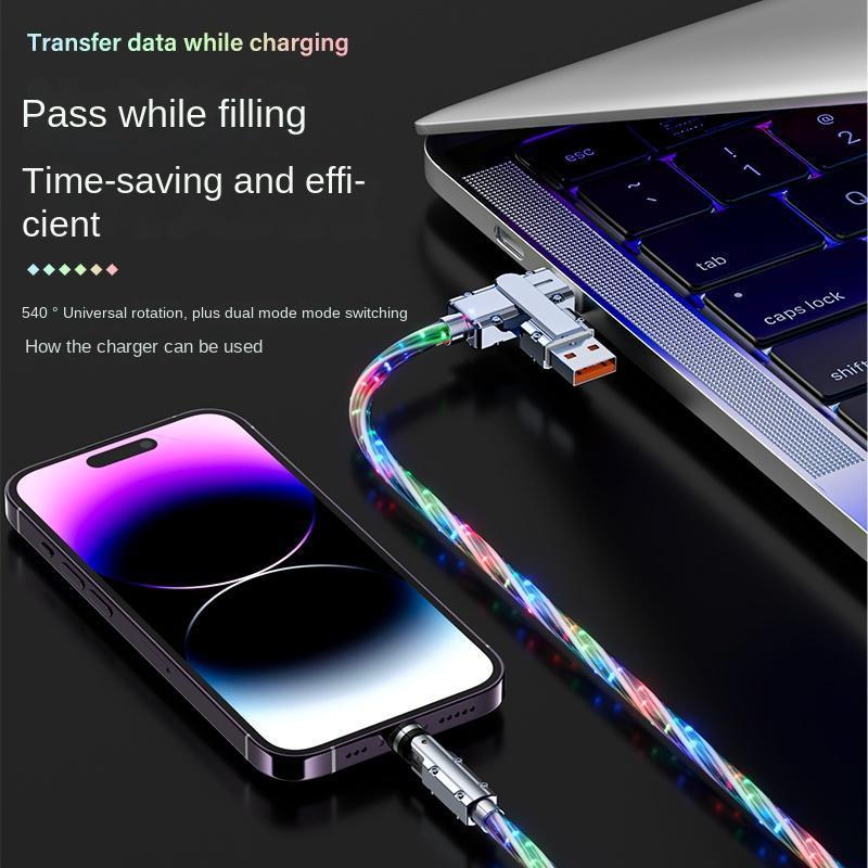 100W USB Type-C to Type-C Digital Display Fast Charging Data Cable, Colorful Data Cable with 540-Degree Rotation, Suitable for iPhone 15