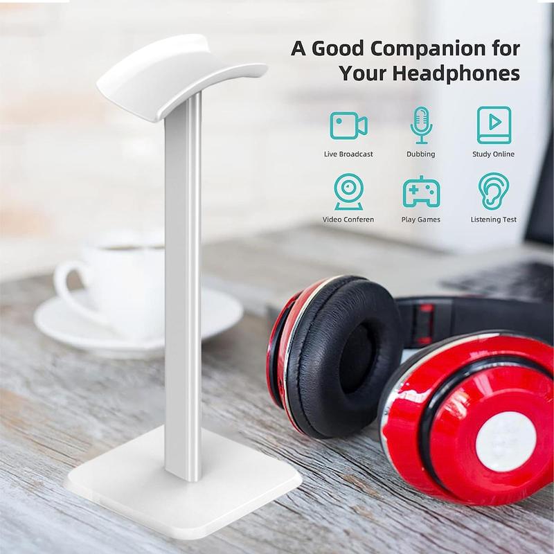 Headphone Stand, Gaming Headset Holder with Aluminum Supporting Bar, Anti-slip Earphone Stand for All Headphones