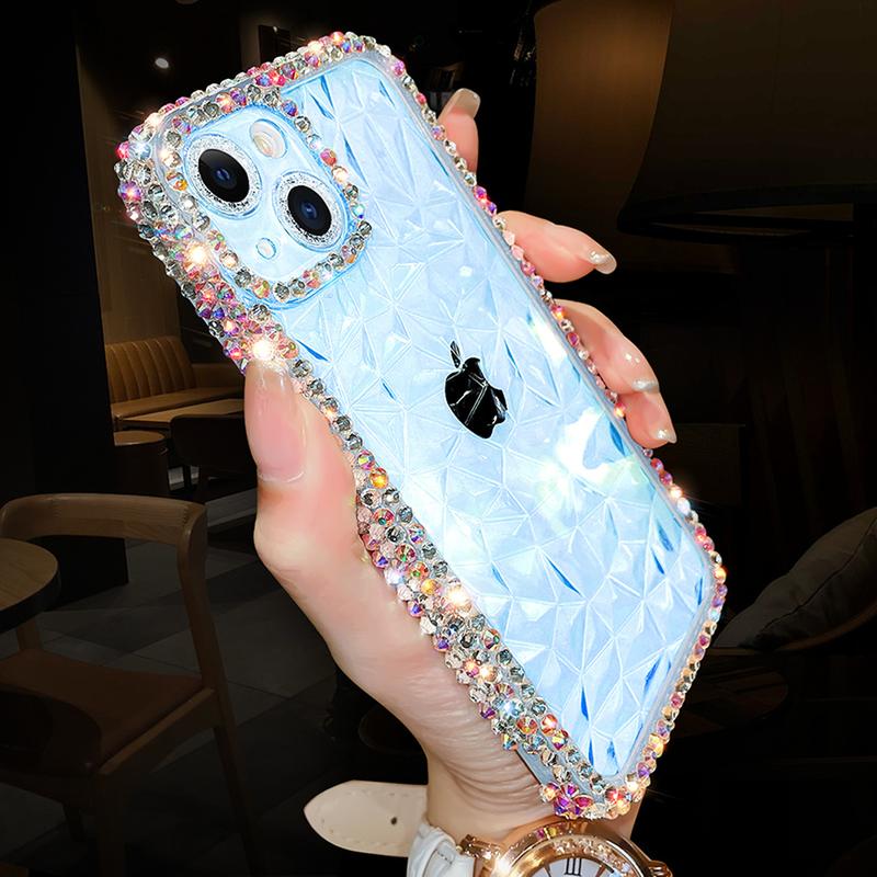 Luxury Diamond Glitter Case For iPhone 13 12 11 14 15 Pro Max X Xr Xs 8 7 Plus Bling Transparent Shockproof Soft Silicone Cover