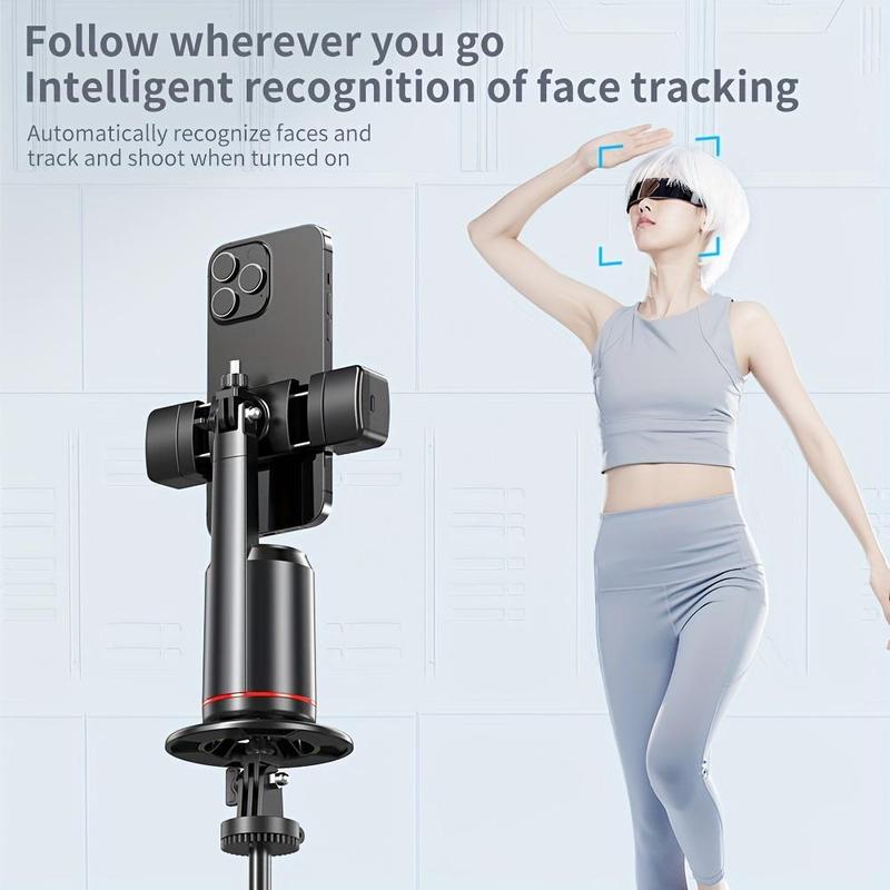 Anti-shake 360° Rotatable Selfie Stick, AI Face Tracking Phone Holder with Dual Selfie Light, Selfie Stick for Live Streaming, Vlogging, Video Recording