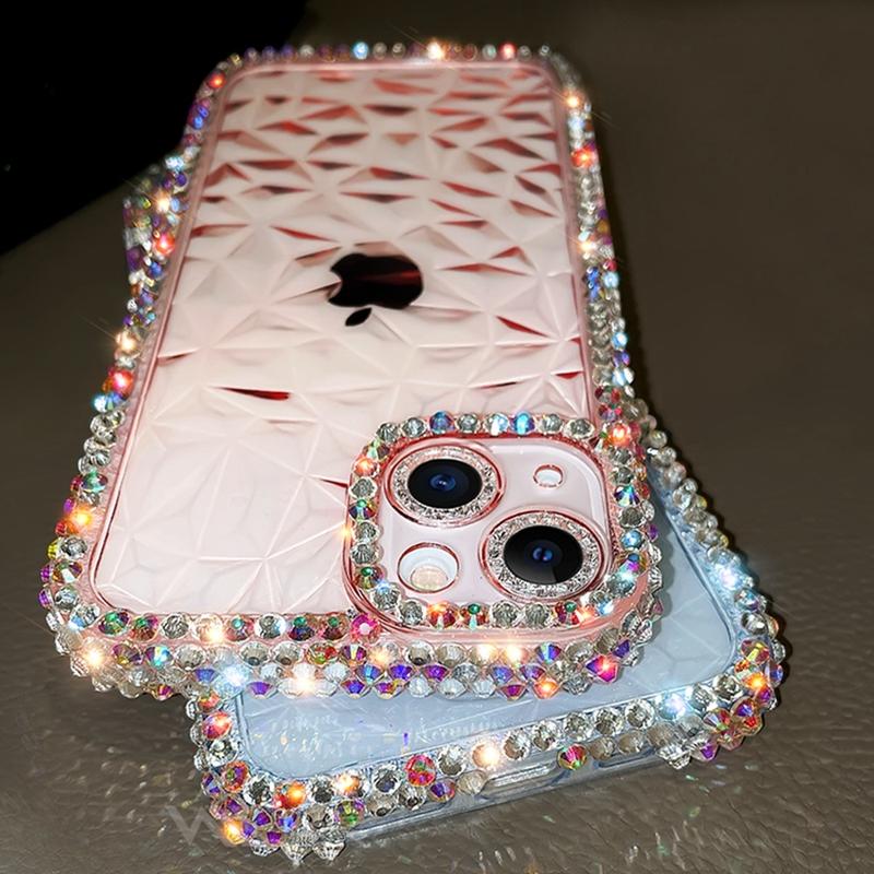 Luxury Diamond Glitter Case For iPhone 13 12 11 14 15 Pro Max X Xr Xs 8 7 Plus Bling Transparent Shockproof Soft Silicone Cover