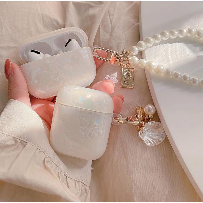 Cute Glitter Airpods Pro 2nd 1st Generation Case with Cleaner Pen, Shell Pattern Airpods iPod Pro 2 Gen Cover Protective Skin Girl Women with Luxury Keychain 2023 2022 2019 - Colorful