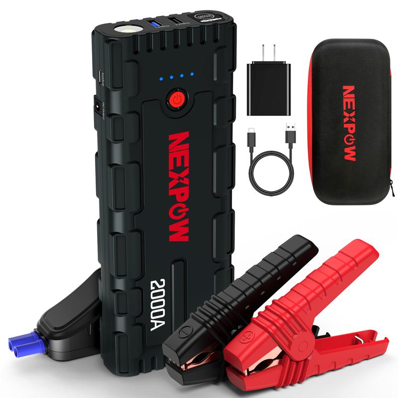 NEXPOW Jump Starter Battery - Black 1500A,Grey 2000A Peak Jump Box,with USB Quick Charge 3.0 (Up to 7.0L Gas or 6.5L Diesel Engine), 12V Portable Jump Box, Battery Booster,Built-in LED Light