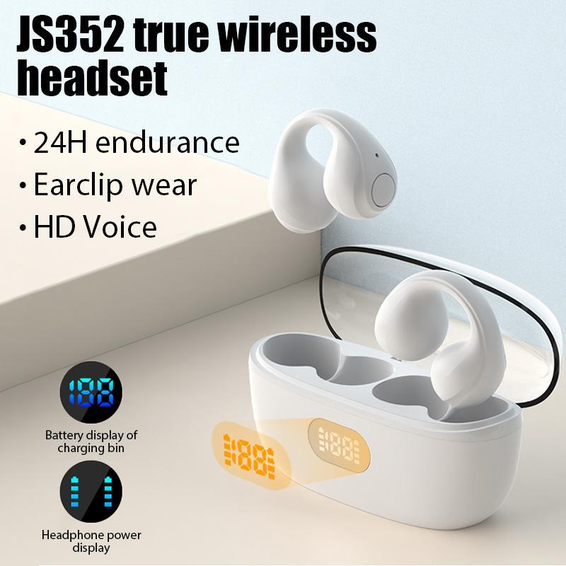 Clip-on Wireless Earphone, In-ear Design Earphone Headphones with Smart Touch Control, Low Latency Stereo Sound Earbuds Headset for Sports & Gaming, Electronic Audio & Video Product