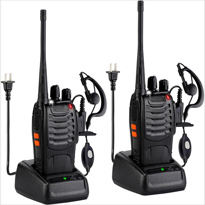 Walkie Talkies 888S Rechargeable Long Range with Earpieces for Adults, 16 Channel Professional Radio Handheld Two Way Radios Li-ion Battery and Charger Included