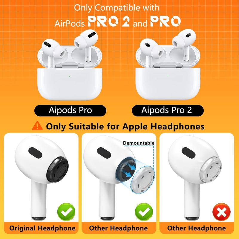 3 Pairs Replacement Ear Tips for AirPods Pro 2nd 1st Generation with Portable Storage Box,Noise Reduction Holewith & Built-in dust Guard Screen, Ear Tips for  AirPods Pro,3 Size(S M L)