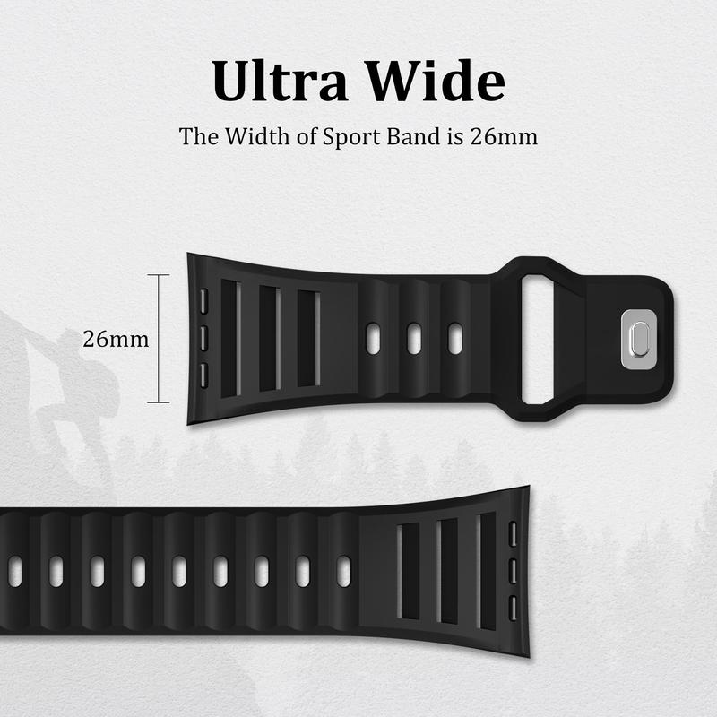 Solid Color Silicone Watch Band (Band Only), 1 Count Breathable Watch Band for Apple Watch Series 10 9 8 7 6 SE Ultra1 2, Smart Watch Accessories