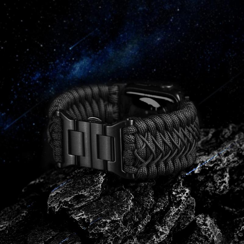 Tefeca Titan Series Paracord Band Compatible With Apple Watch 49mm 45mm 44mm 42mm, Ultra Ultra2 Series 9 8 SE2 7 6 SE 5 4 3 2 1