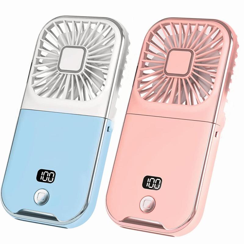 Hanging Neck Fan for Summer, 1 Count USB Charging Personal Fan with Power Bank & Phone Holder for iPhone, Digital Display Fan