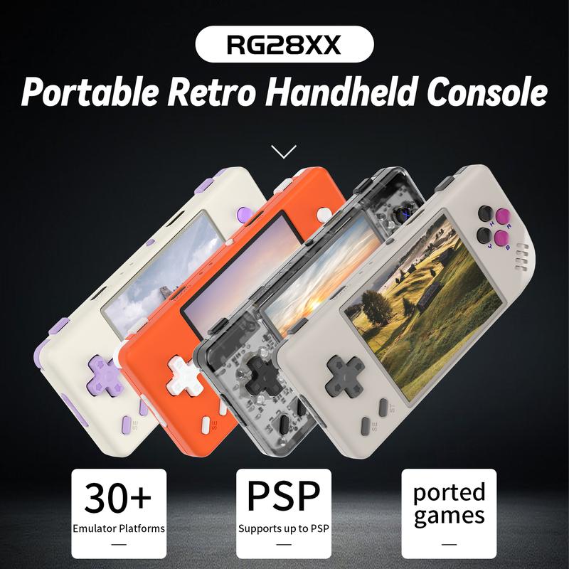 ANBERNIC RG28XX Handheld Game Console 2.83 inch 640*480 IPS Screen Linux System 3100mAh Video Retro Player Support HD-M-I Output TV 2.4G Wireless Wired Controller Supports Music Video Player Transparent Protection