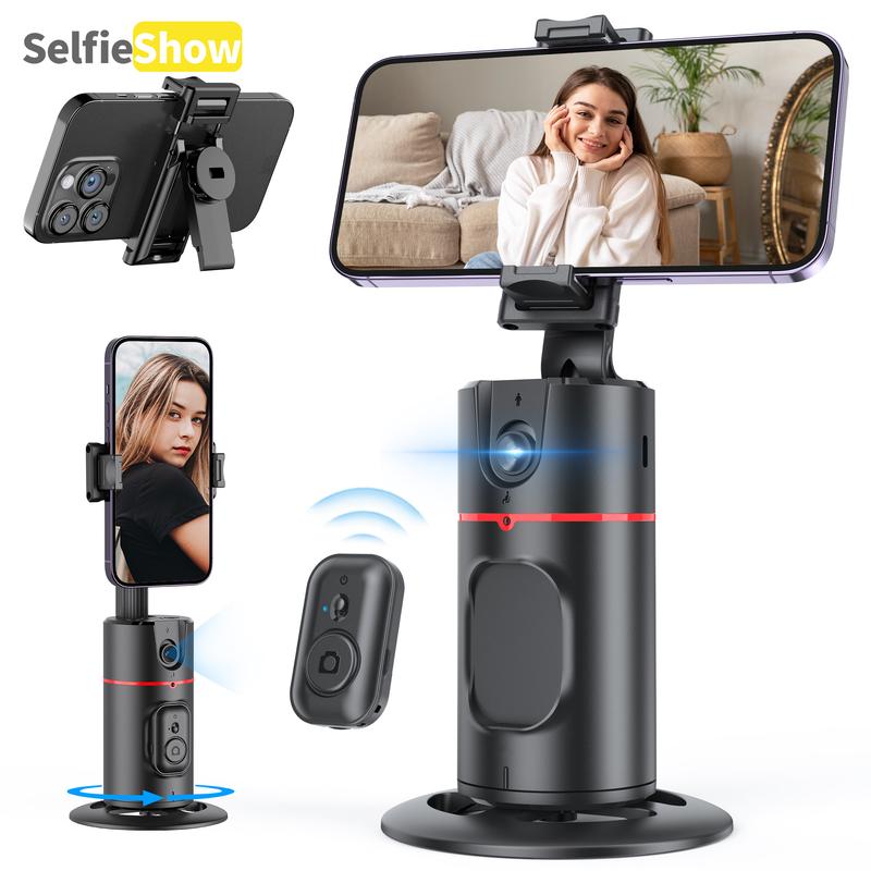  Mobile Phone Follow Camera Pan Tilt Desktop Live Panoramic Follow Camera Stand AI Face Recognition 360 °  Smartphone phone holder Adjustable Automatic