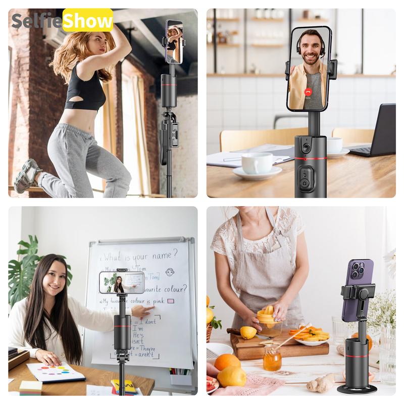  Mobile Phone Follow Camera Pan Tilt Desktop Live Panoramic Follow Camera Stand AI Face Recognition 360 °  Smartphone phone holder Adjustable Automatic