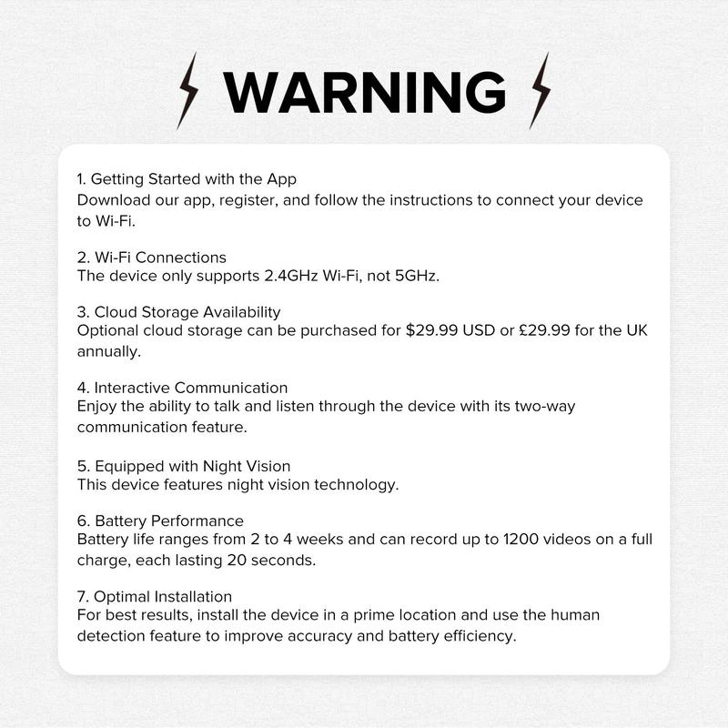 2.4GHz Wi-Fi Wireless Security Outdoor Camera with AI Human Detection, PIR Motion Detect, Night Vision Outdoor IP Camera with 2-way Talk, Cloud Storage Service