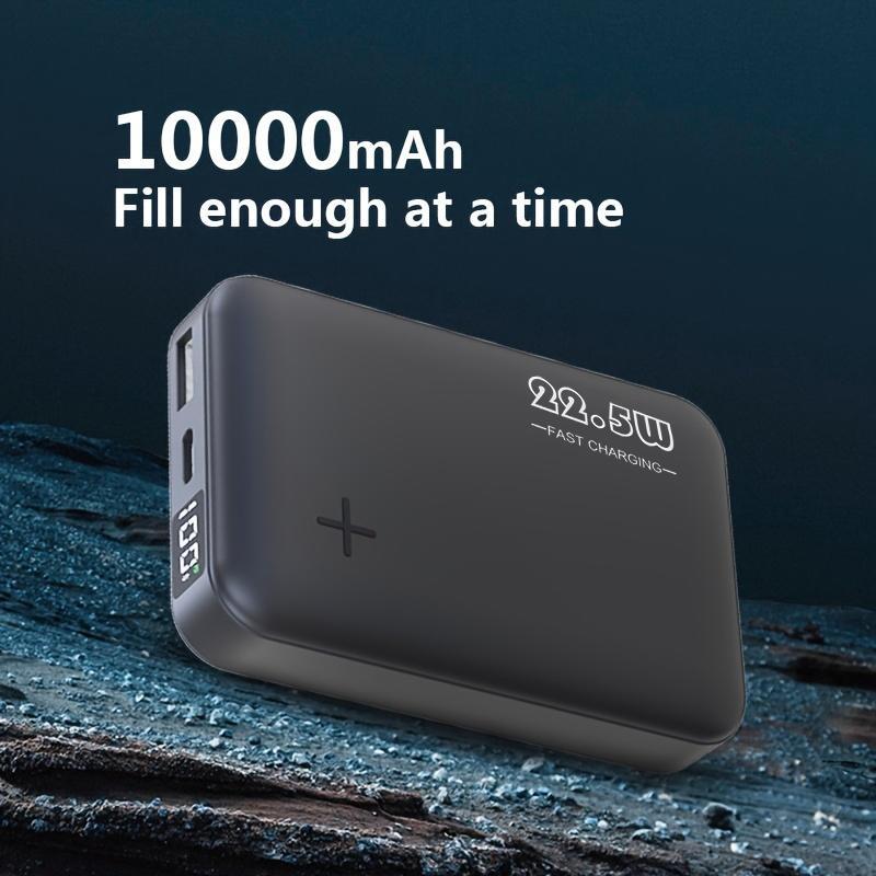 Portable 18W & 22.5W USB-A Fast Charging Power Bank, 10000mah Type-C Digital Display Power Bank, Mini Battery Pack for iPhone Android