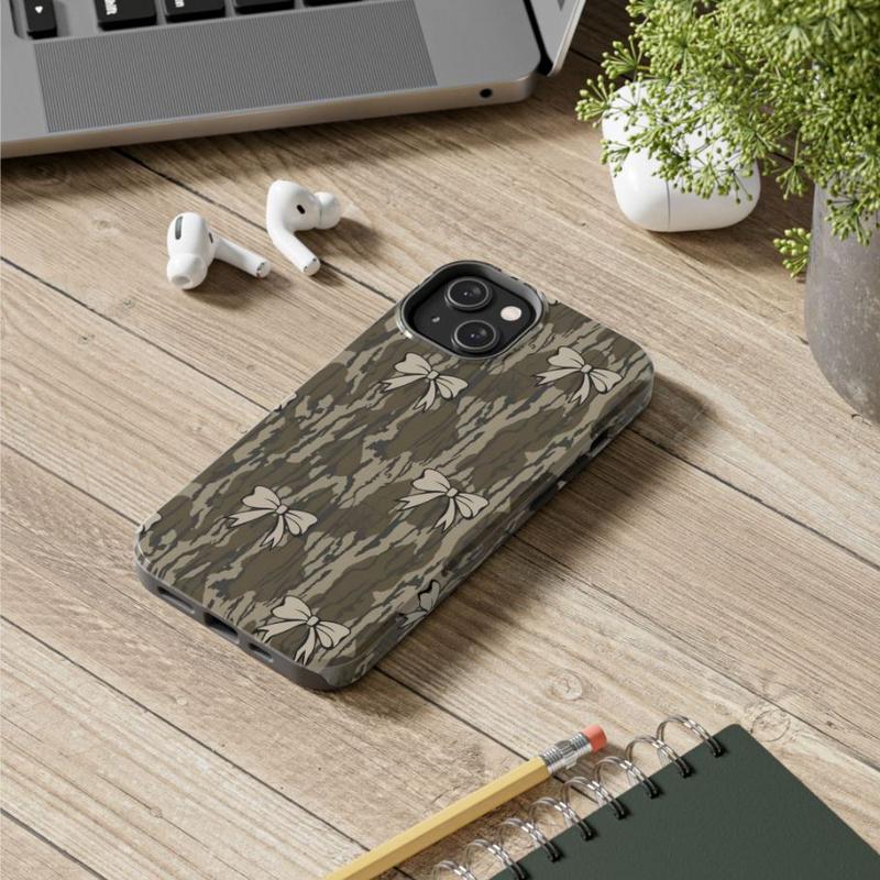 Coquette Camo Phone Case for iPhone 15 Promax Plus Pro 15 14 13 12 11 Xr Xsmax Xs X 8 Plus 8 - Cool Girl Phone Case - Accessories, Cellphone