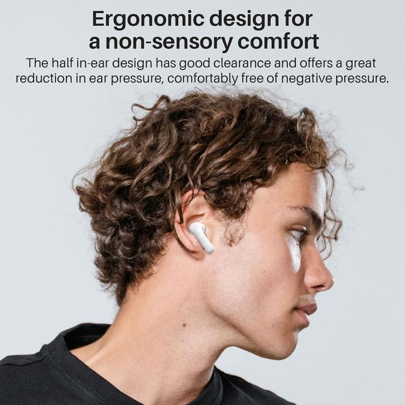 Earbud In Ear Bluetooth 5.3 Audio Lightweight Headset with Talking Noise Cancellation, Reset Button, Premium Sound Headphone Connection Electronic  Charging Case Open Ear Earbuds Bluetooth Long Battery Life Phones Iron