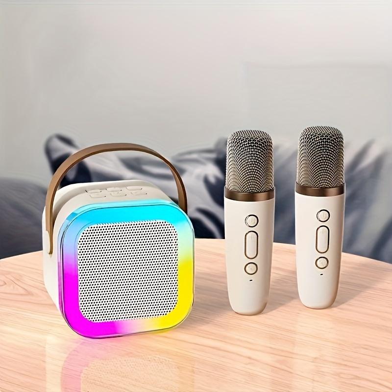 Portable wireless karaoke speaker with microphone, HIF stereo subwoofer, KTV speaker with RGB ColOrfuI LED subwoofer, karaoke machine sound system for Qutdoor sports travel, audio equipment, room accessories