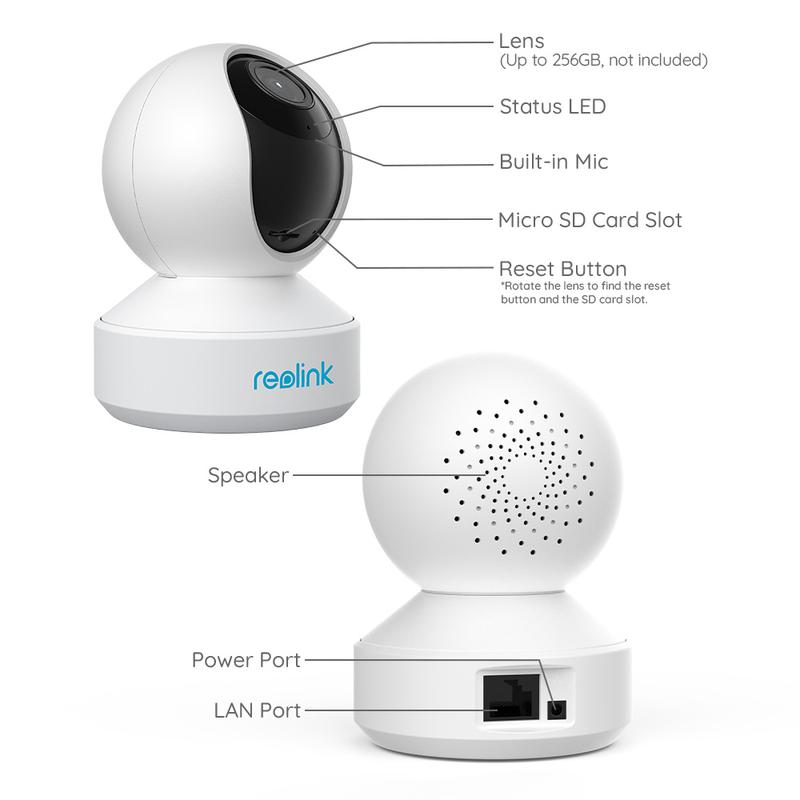 Reolink E1 Zoom 5MP Smart PTZ WiFi Indoor Security Camera, Person Pet Detection & Auto Tracking, Two-Way Audio